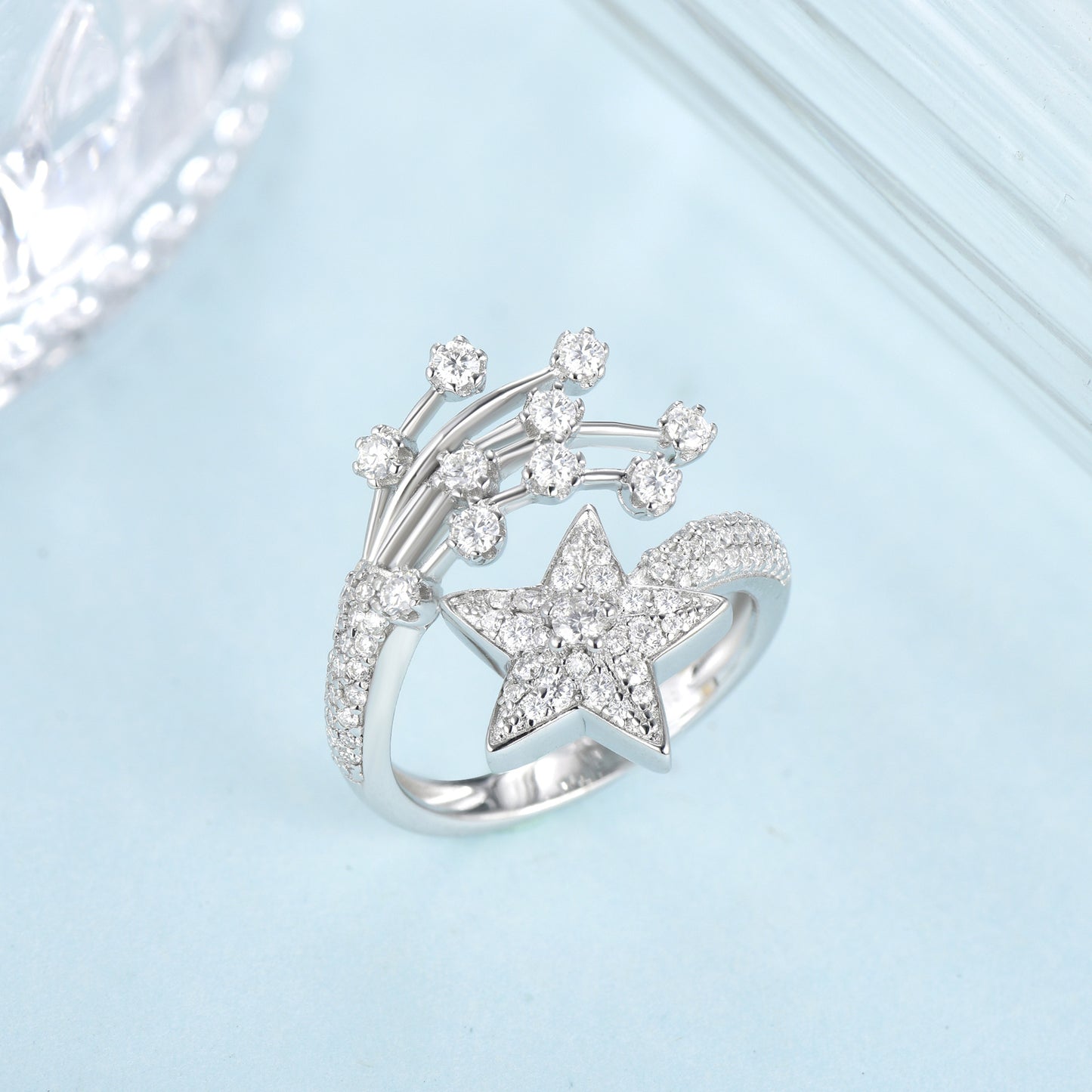 All Moissanite Star Ring
