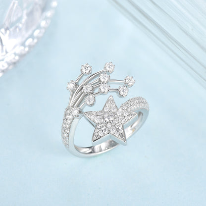 All Moissanite Star Ring