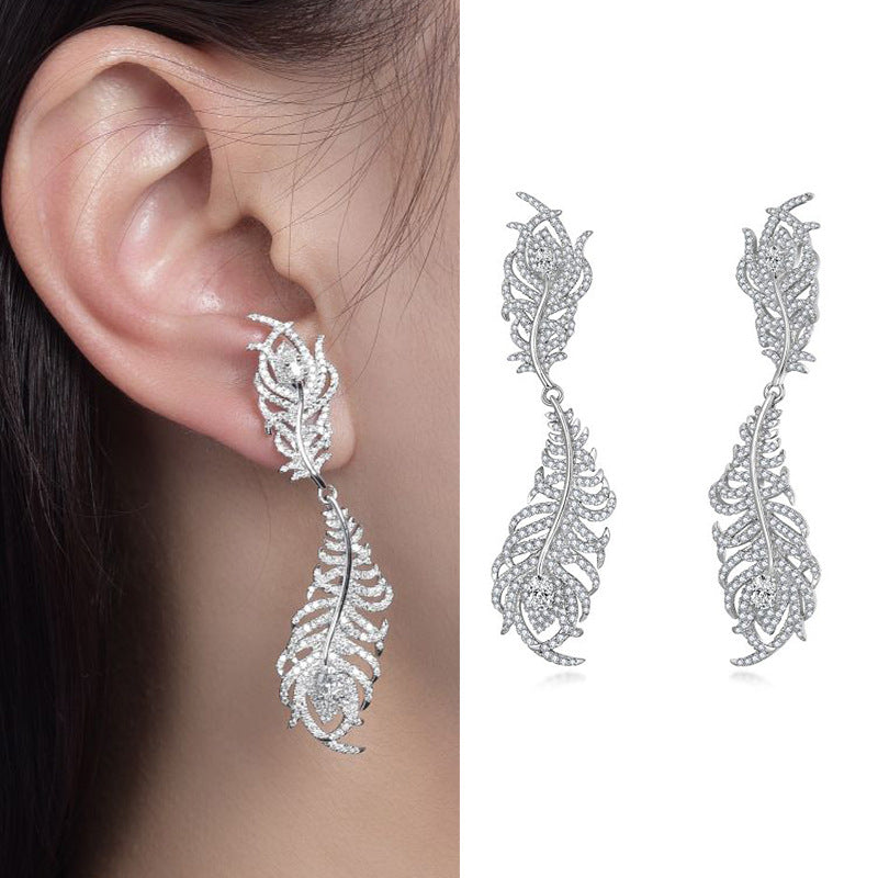 Wings Flowing Light · Full Moissanite Earrings