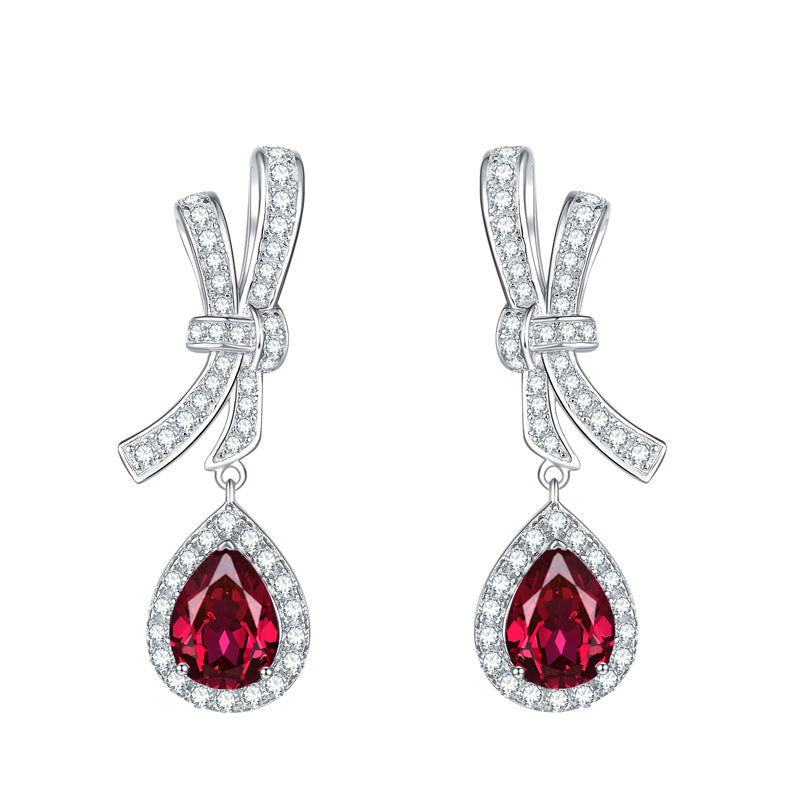Romantic Butterfly Dream: Cultivating Pigeon Blood Red Earrings