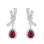 Romantic Butterfly Dream: Cultivating Pigeon Blood Red Earrings