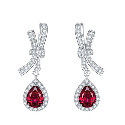Romantic Butterfly Dream: Cultivating Pigeon Blood Red Earrings