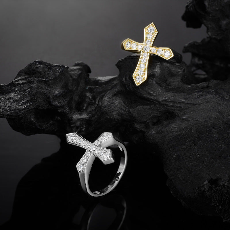 Moissanite Men's Punk Ring