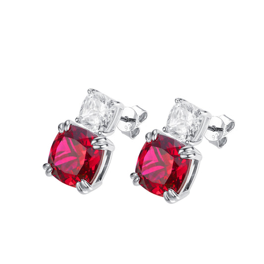 Asscher shape 5-carat cultivated colored gemstone Earrings