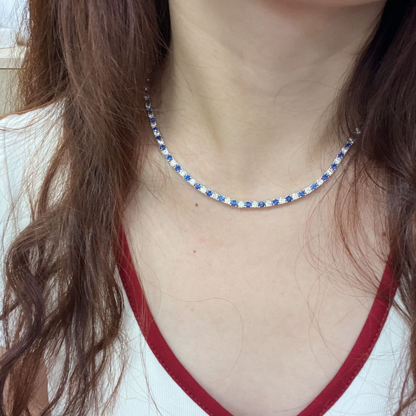 Tri color Star River Multi layer Gemstone Necklace
