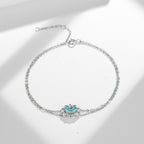 Paraiba Galaxy Double Chain Moissanite Bracelet