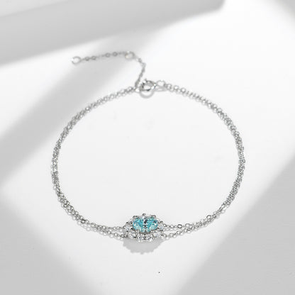 Paraiba Galaxy Double Chain Moissanite Bracelet