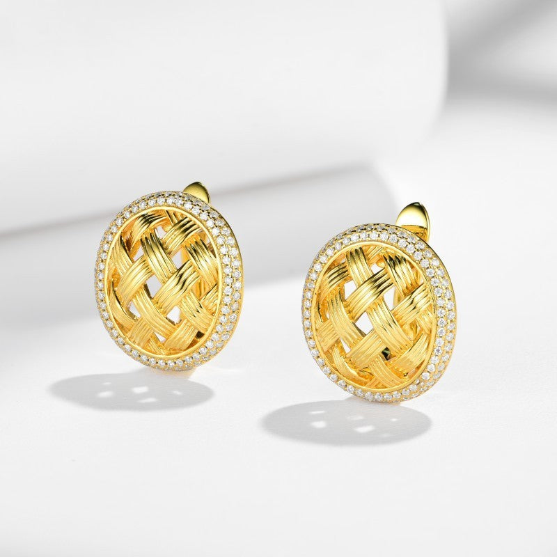 Palace Weaving · Full Moissanite Earrings