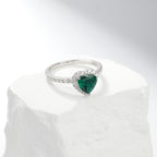 Beloved Secret Realm · 1.2 Carat cultivated emerald Heart Shaped Moissanite Ring