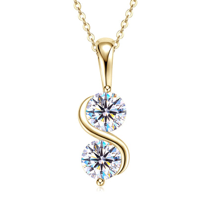 1 carat Mozambican diamond necklace with unlimited symbol, simple and versatile 925 sterling silver pendant, light luxury cross-border foreign trade new model