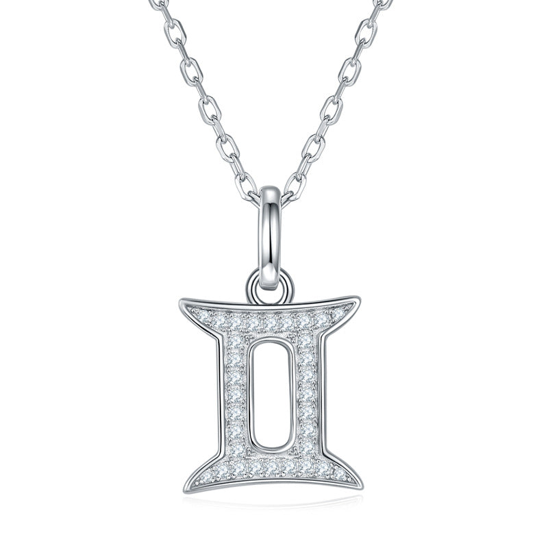 Twelve zodiac signs moissanite necklace