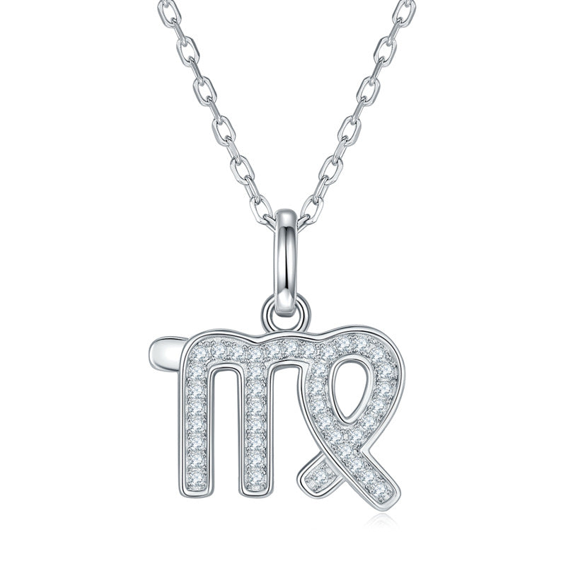 Twelve zodiac signs moissanite necklace