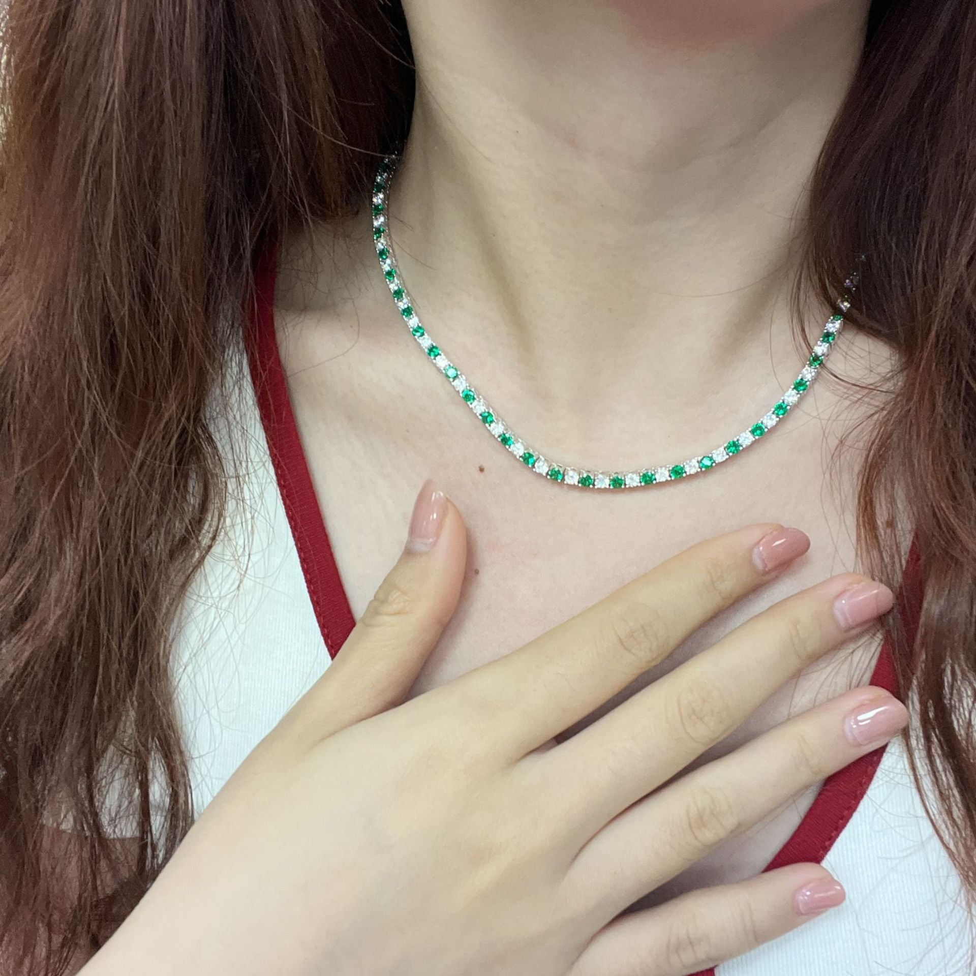 Tri color Star River Multi layer Gemstone Necklace