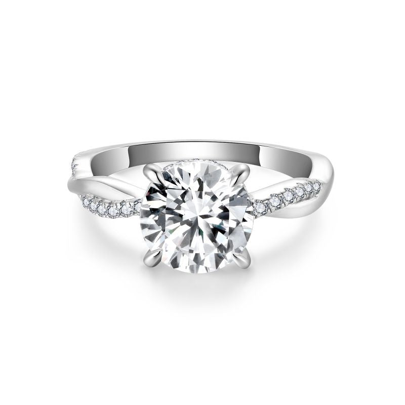 Classic Four Claw Vine Ring Wall 8.0mm2 Carat Full Moissanite Engagement Ring