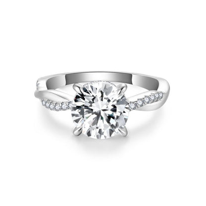 Classic Four Claw Vine Ring Wall 8.0mm2 Carat Full Moissanite Engagement Ring