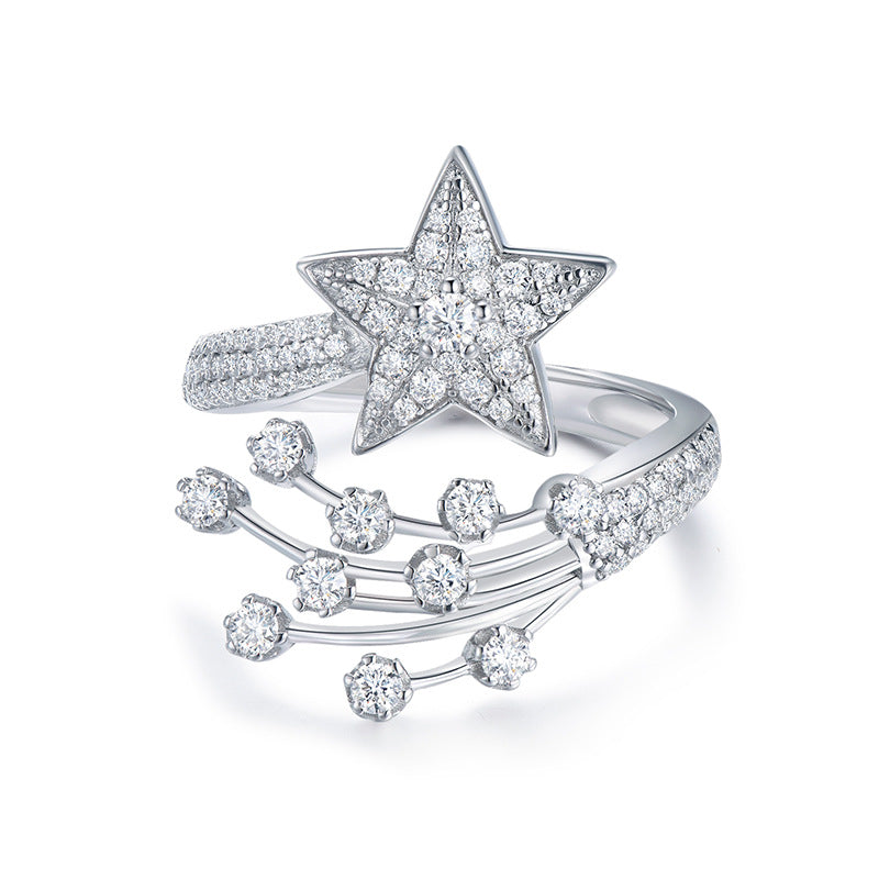 All Moissanite Star Ring