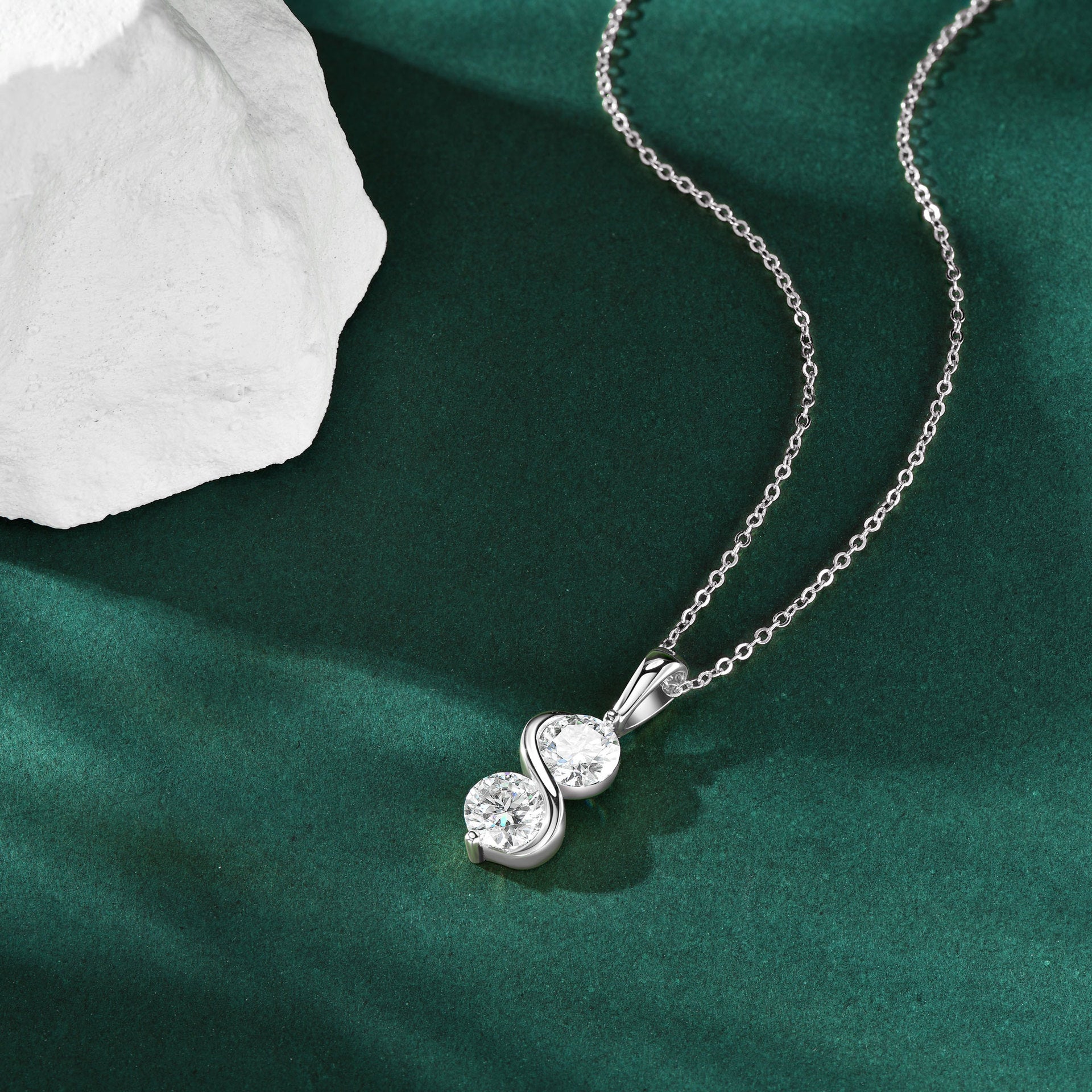 Moissnate diamond necklace with unlimited symbol
