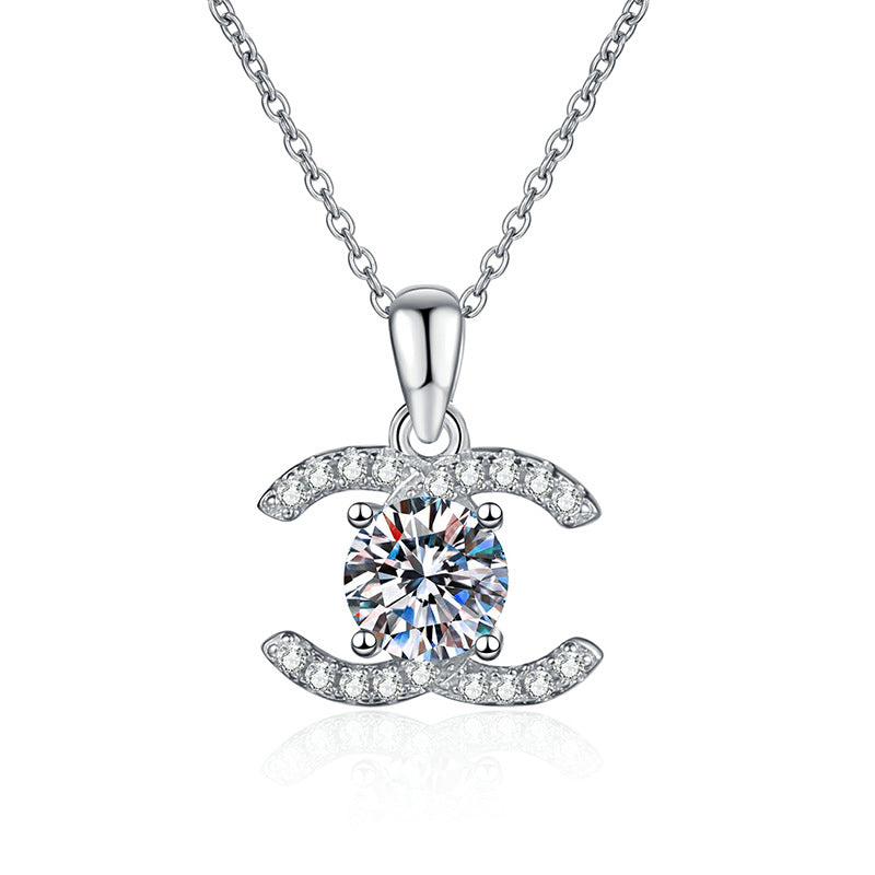 Double C moissanite necklace