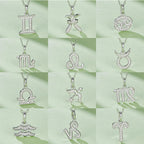 Twelve zodiac signs moissanite necklace