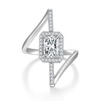 Gilded square moissanite ring - dazzling and dazzling