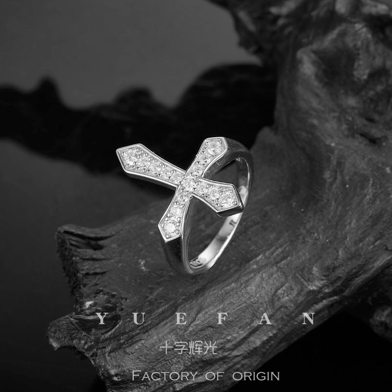 Moissanite Men's Punk Ring