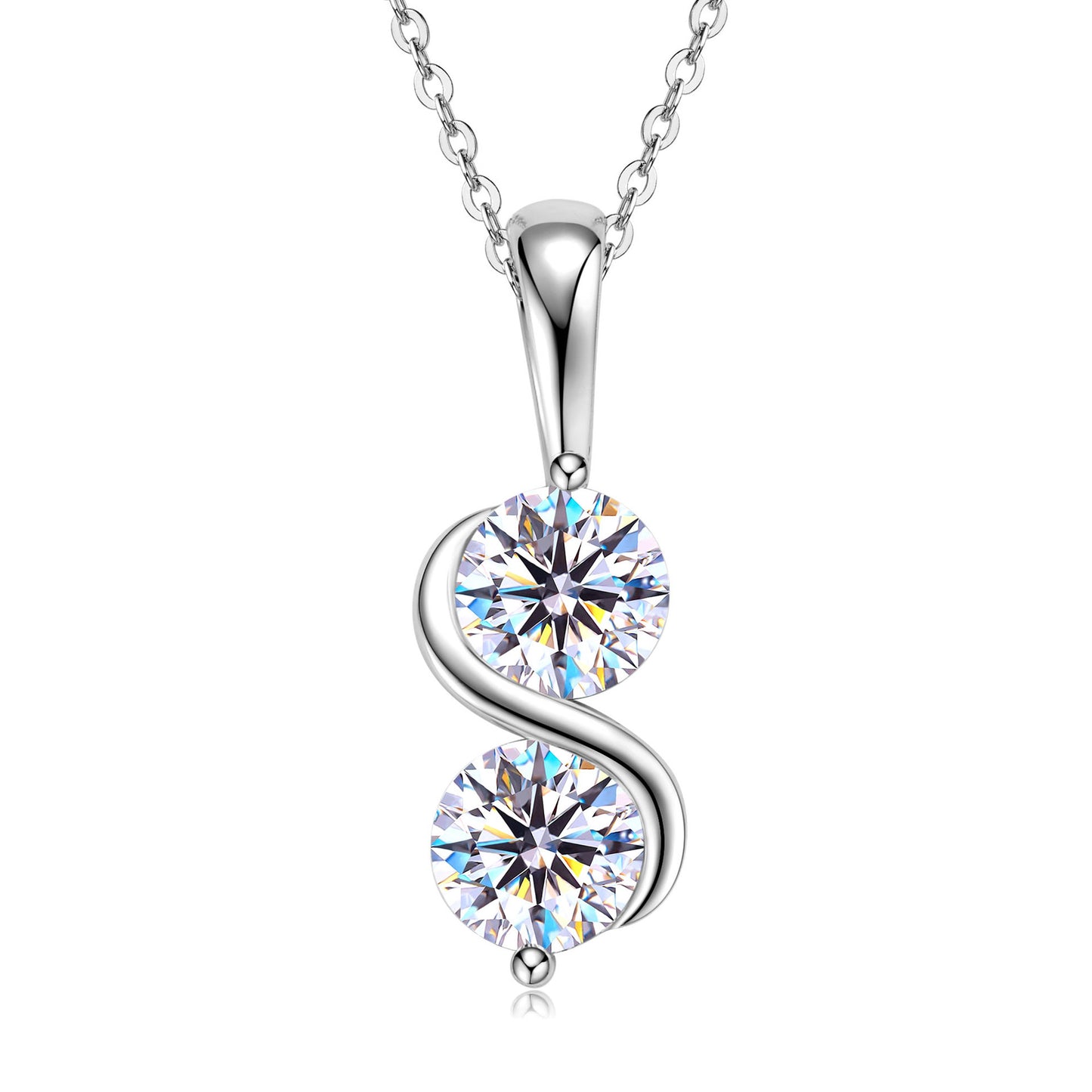 1 carat Mozambican diamond necklace with unlimited symbol, simple and versatile 925 sterling silver pendant, light luxury cross-border foreign trade new model