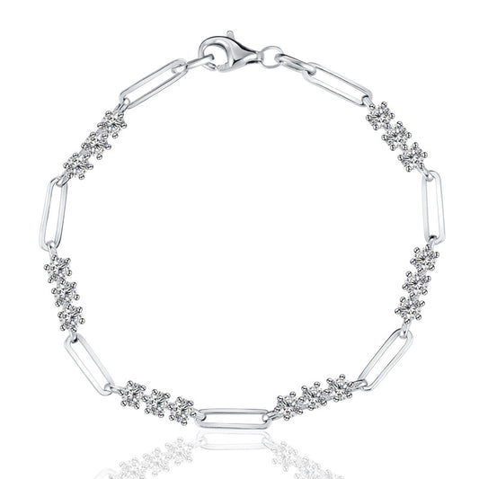 Moissanite Two tone Bracelet