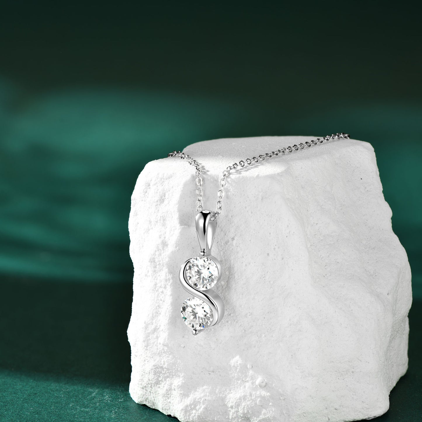 Moissnate diamond necklace with unlimited symbol