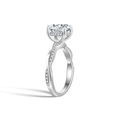 Classic Four Claw Vine Ring Wall 8.0mm2 Carat Full Moissanite Engagement Ring