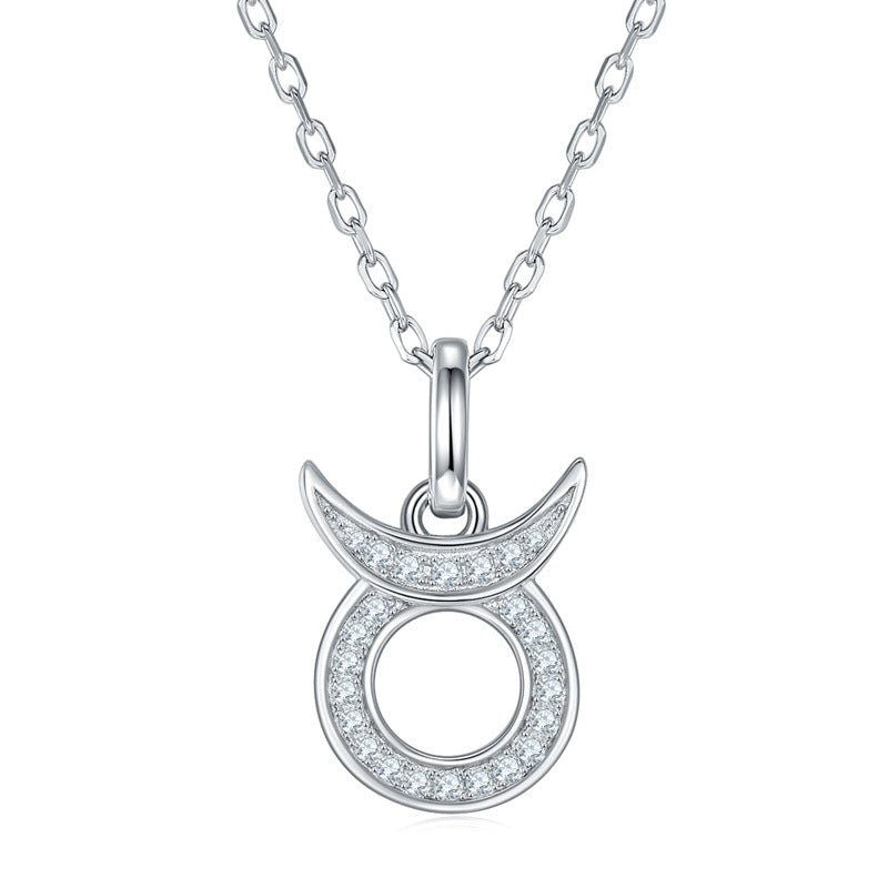Twelve zodiac signs moissanite necklace