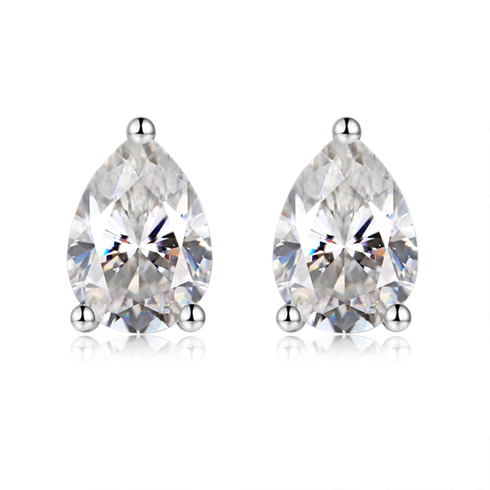 Multicolor Pear moissanite earrings