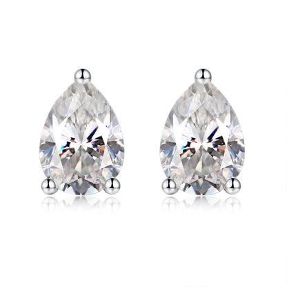 Multicolor Pear moissanite earrings