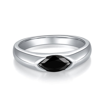 Tri color Aurora Moissanite Minimalist Ring