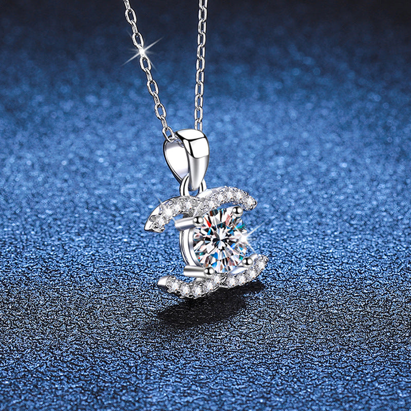 Double C moissanite necklace