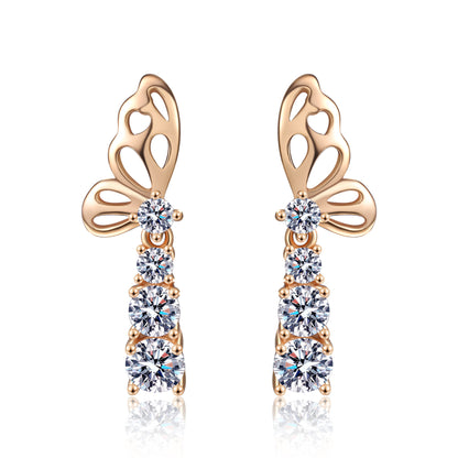 Butterfly Dance Moissanite Earrings - Elegant and Dynamic