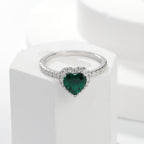 Beloved Secret Realm · 1.2 Carat cultivated emerald Heart Shaped Moissanite Ring
