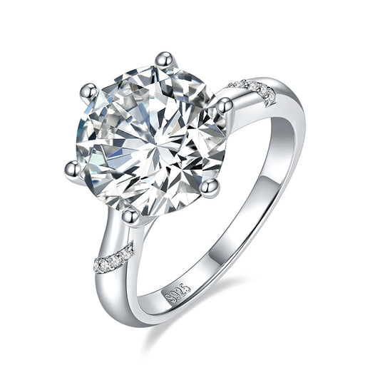 Spiritual Six Claws Full Moissanite Ring
