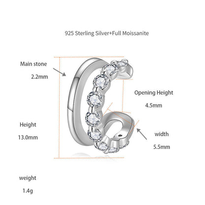 Silver plated 18K white gold ear bone clip set