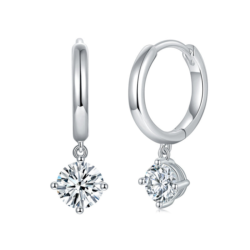 Two tone moissanite earrings