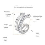 Silver plated 18K white gold ear bone clip set