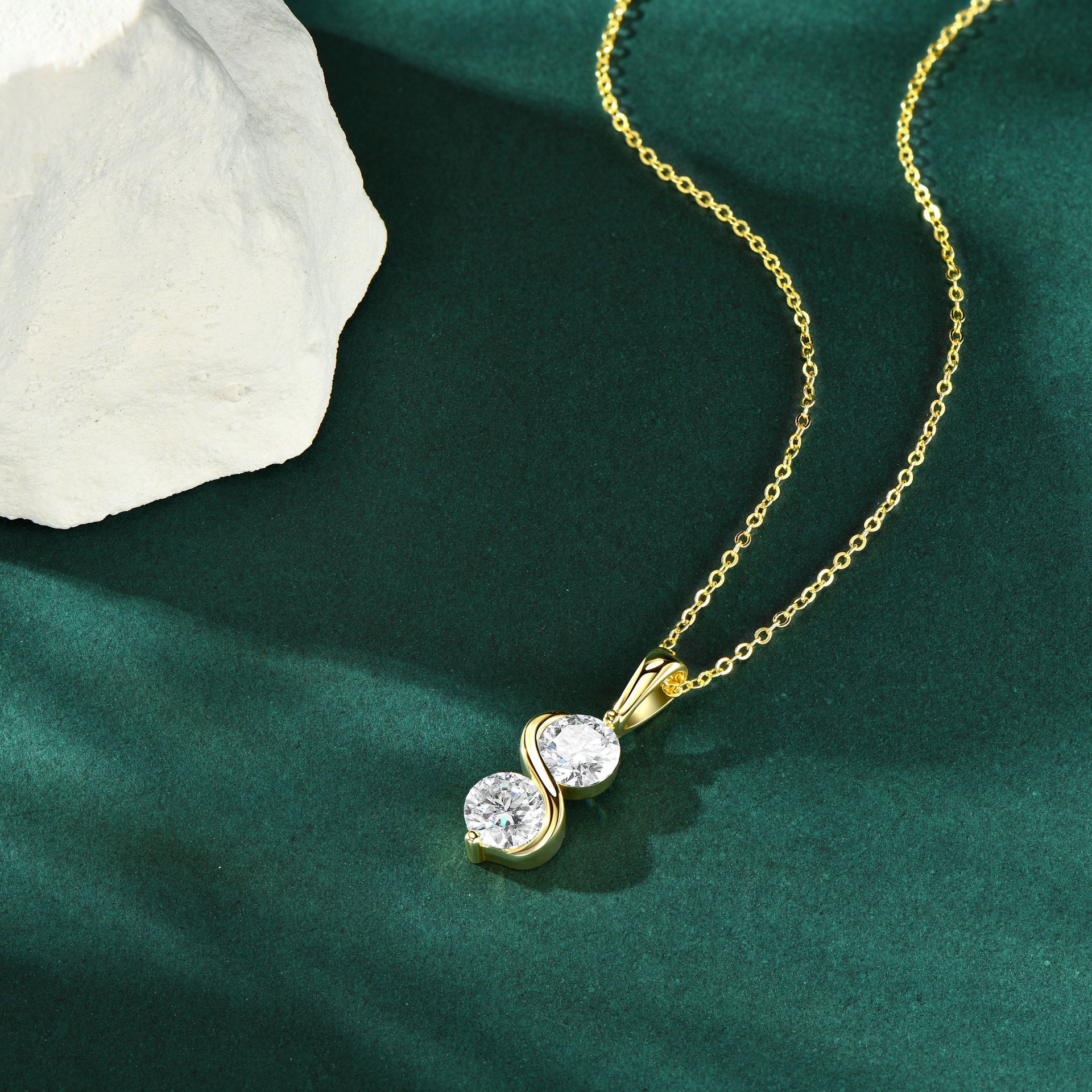 Moissnate diamond necklace with unlimited symbol
