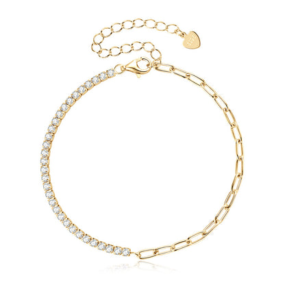 light luxury niche design tennis chain bracelet s925 silver moissanite versatile bracelet cross-border