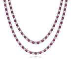 Tri color Star River Multi layer Gemstone Necklace