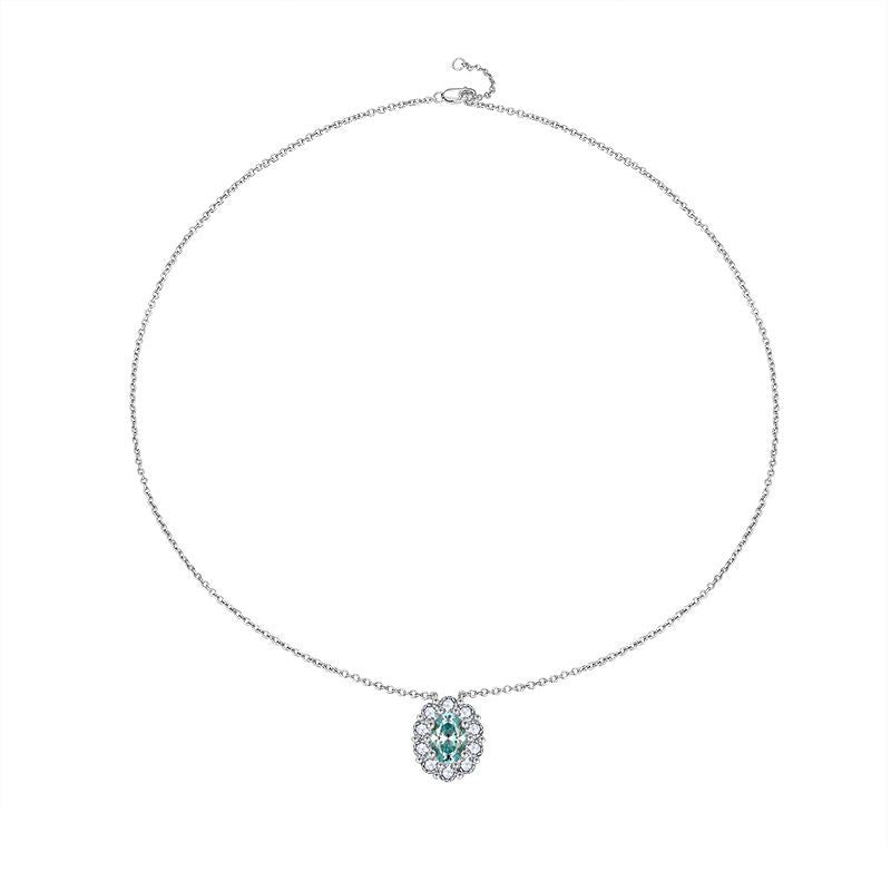 Paraiba Blue Aurora Moissanite Necklace