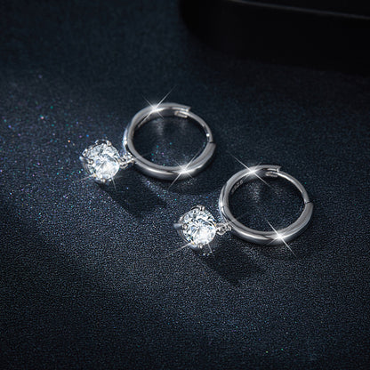 Two tone moissanite earrings