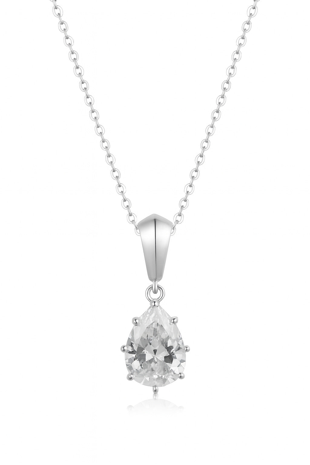 S925 silver pear shaped moissanite necklace