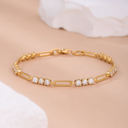 Moissanite Two tone Bracelet