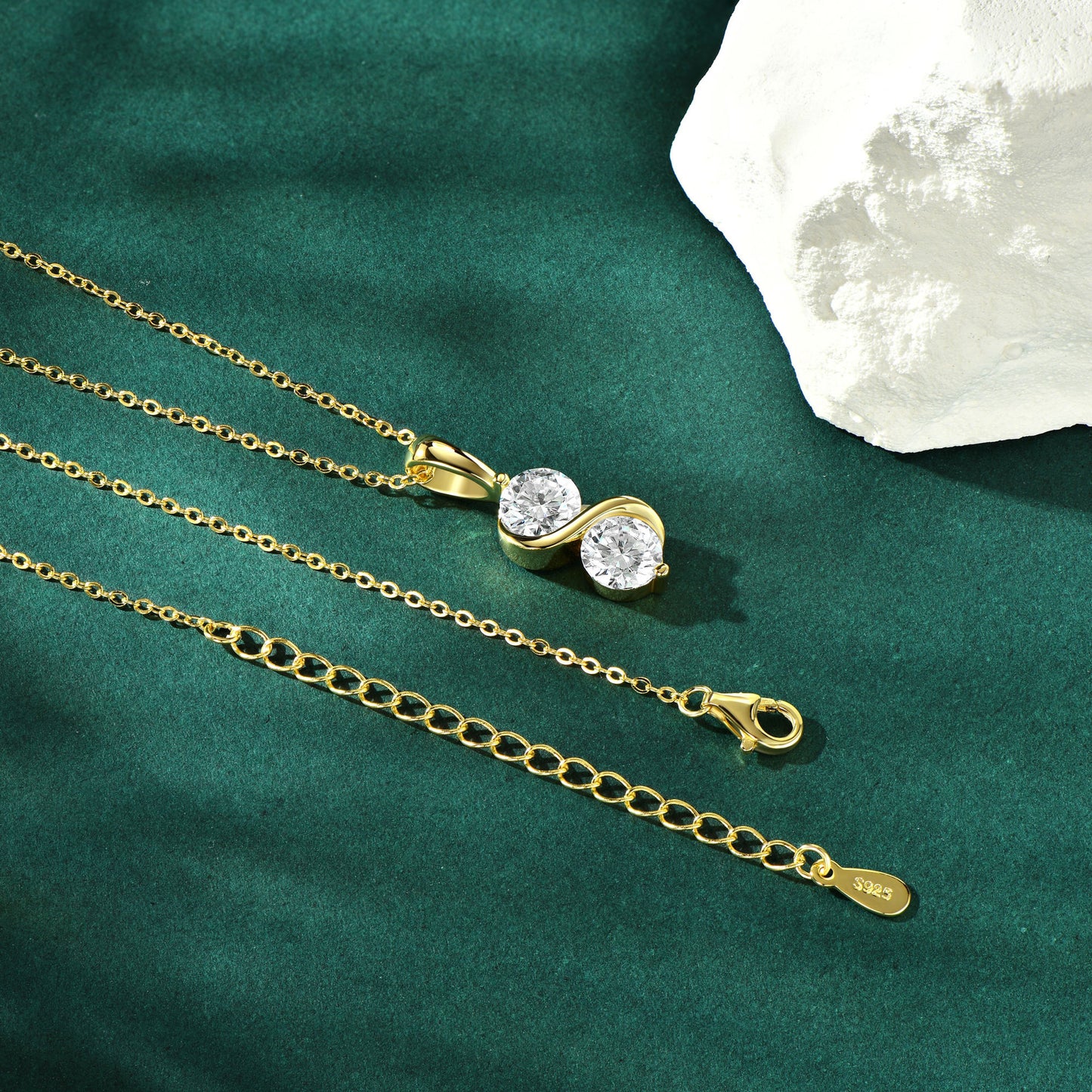 Moissnate diamond necklace with unlimited symbol