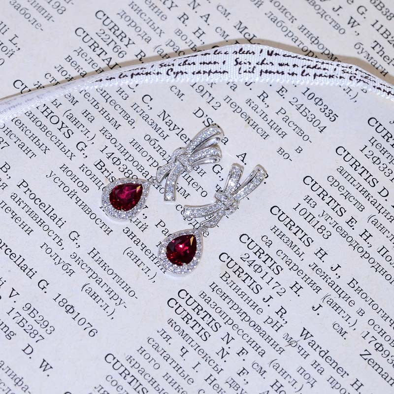 Romantic Butterfly Dream: Cultivating Pigeon Blood Red Earrings