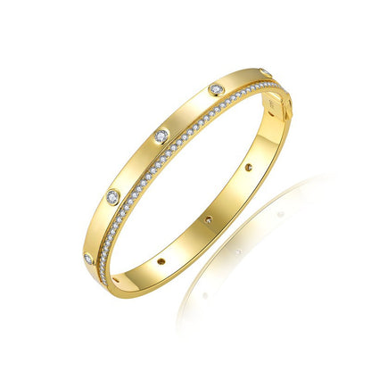 Gilded Gold Star Ring · Silver Plated 18K Gold Moissanite Bracelet